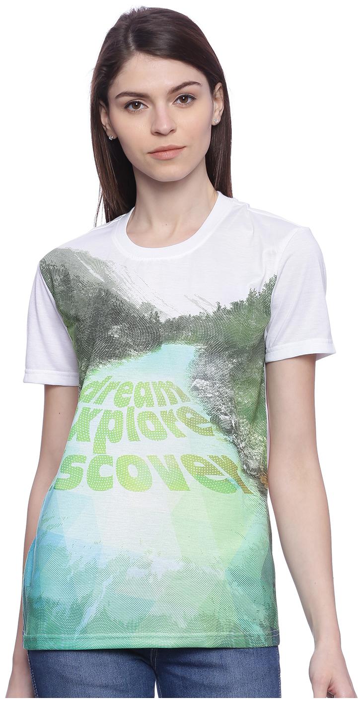 

Wolfpack Women White Regular fit Round neck Cotton T shirt