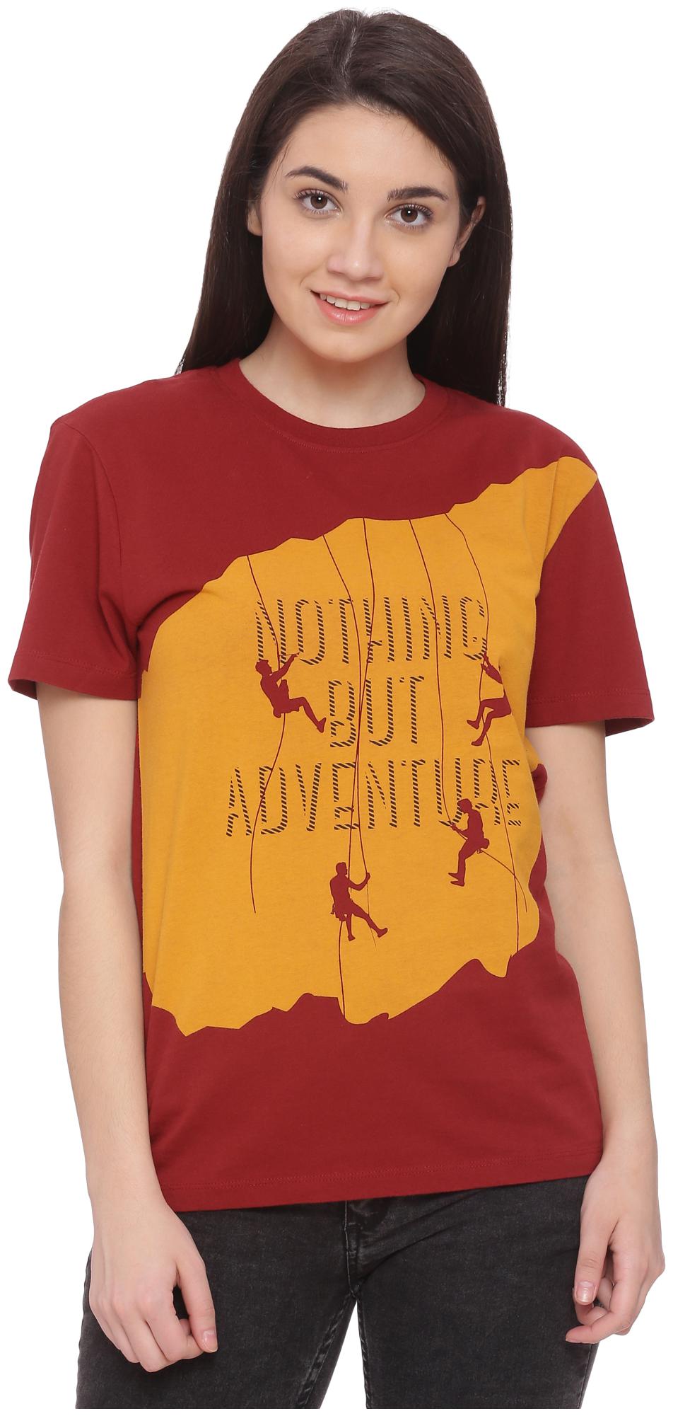 

Wolfpack Women Red Regular fit Round neck Cotton T shirt