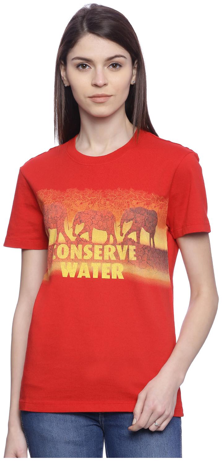

Wolfpack Women Red Regular fit Round neck Cotton T shirt