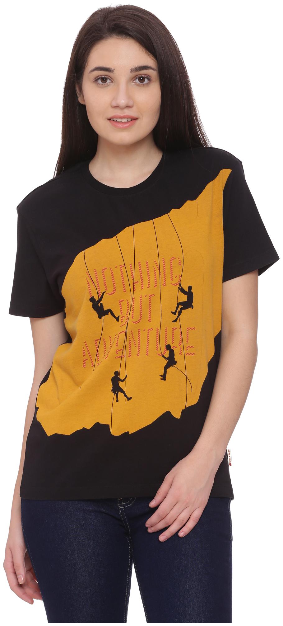 

Wolfpack Women Black Regular fit Round neck Cotton T shirt