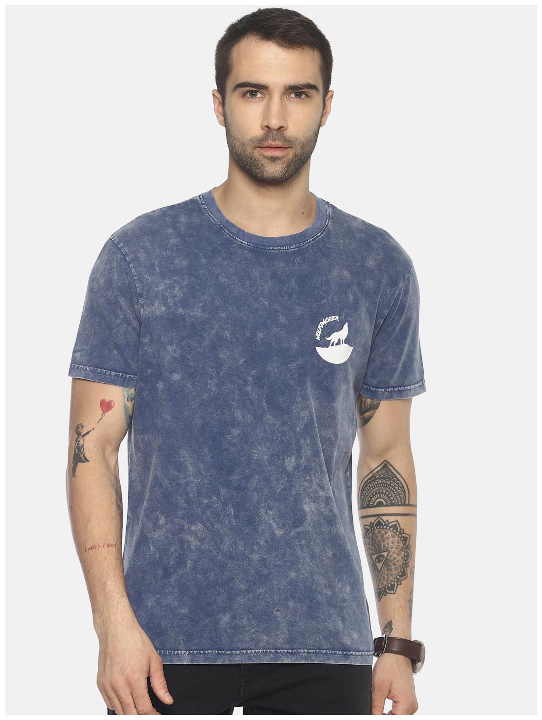 

Wolfpack Men Blue Regular fit Cotton Round neck T-Shirt - Pack Of 1