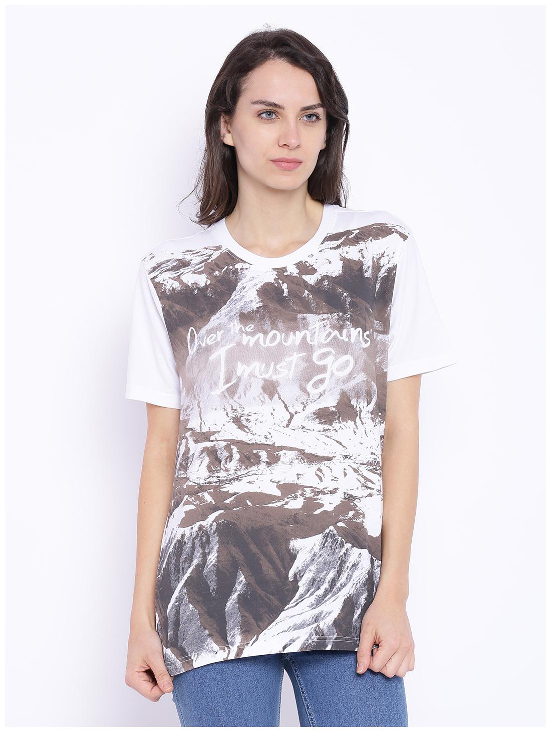 

Wolfpack Women White Regular fit Round neck Polyester T shirt