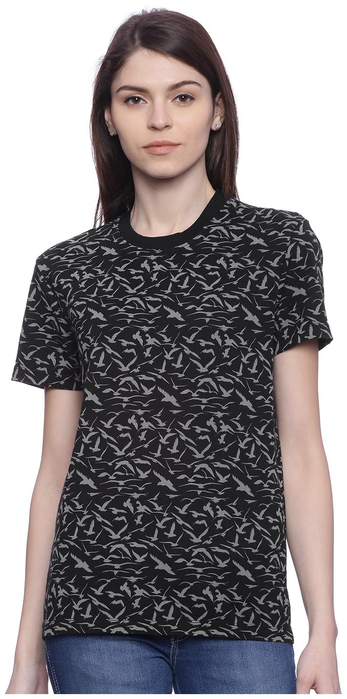 

Wolfpack Women Black Regular fit Round neck Cotton T shirt