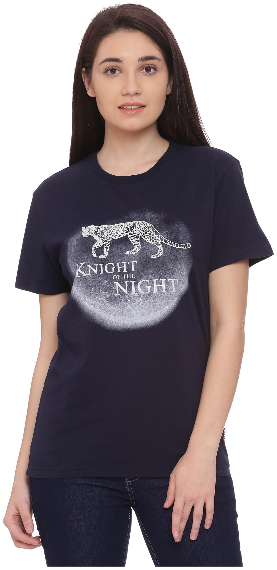 

Wolfpack Women Navy Blue Cotton Graphic T Shirt