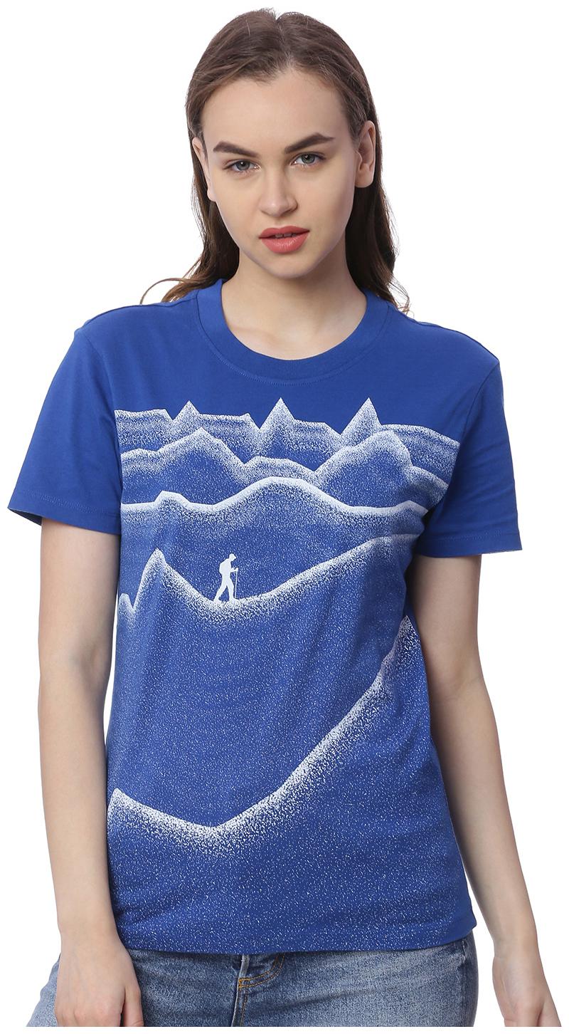 

Wolfpack Women Blue Regular fit Round neck Cotton T shirt