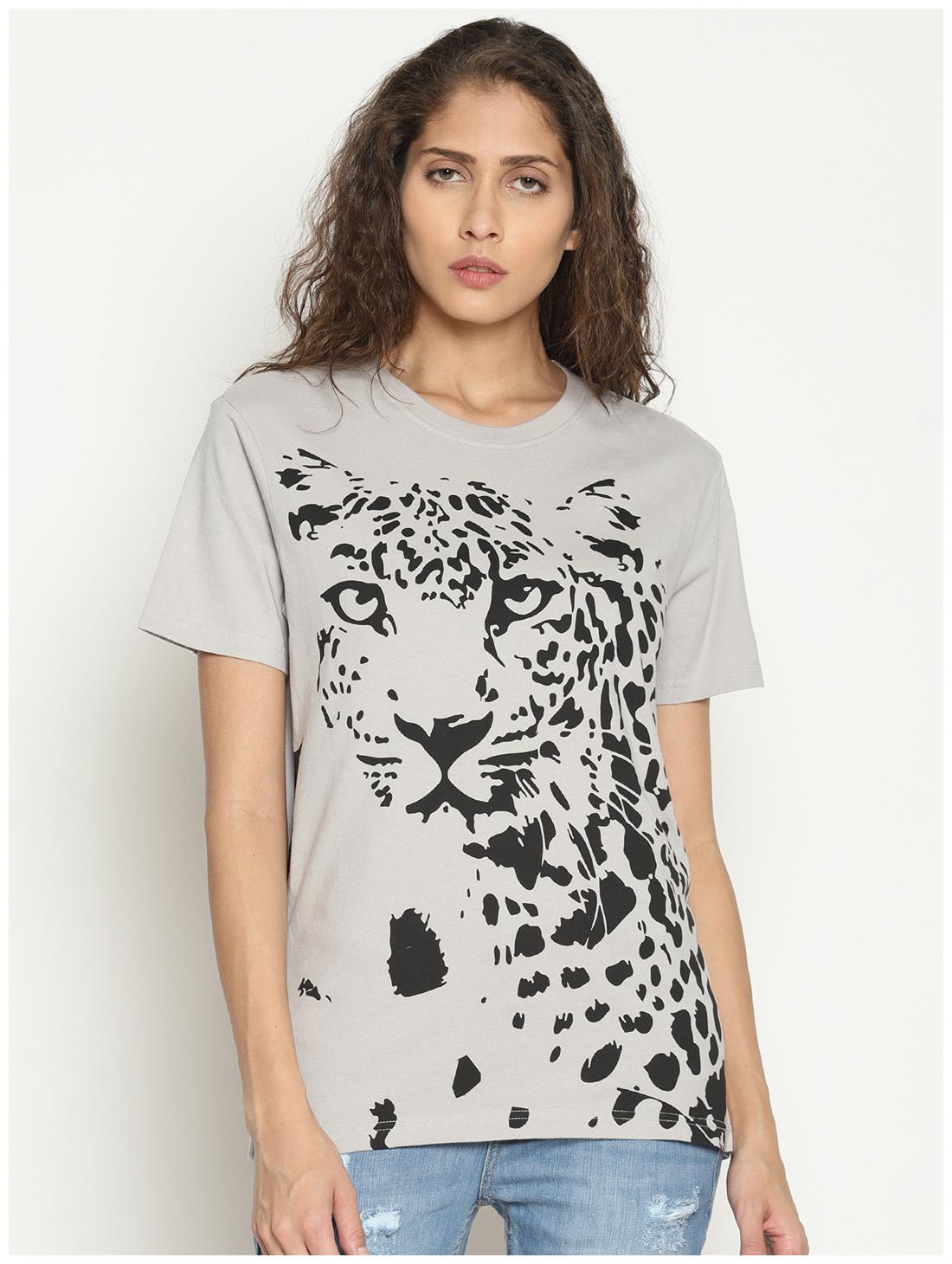 

Wolfpack Women Grey Regular fit Round neck Cotton T shirt