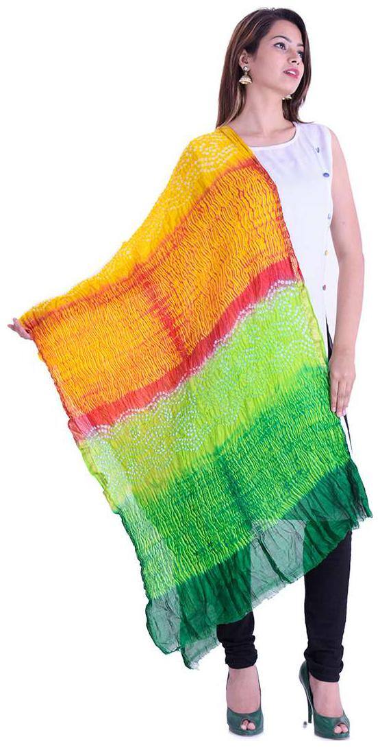 Woman Cotton Bandhani Shibori Duaptta
