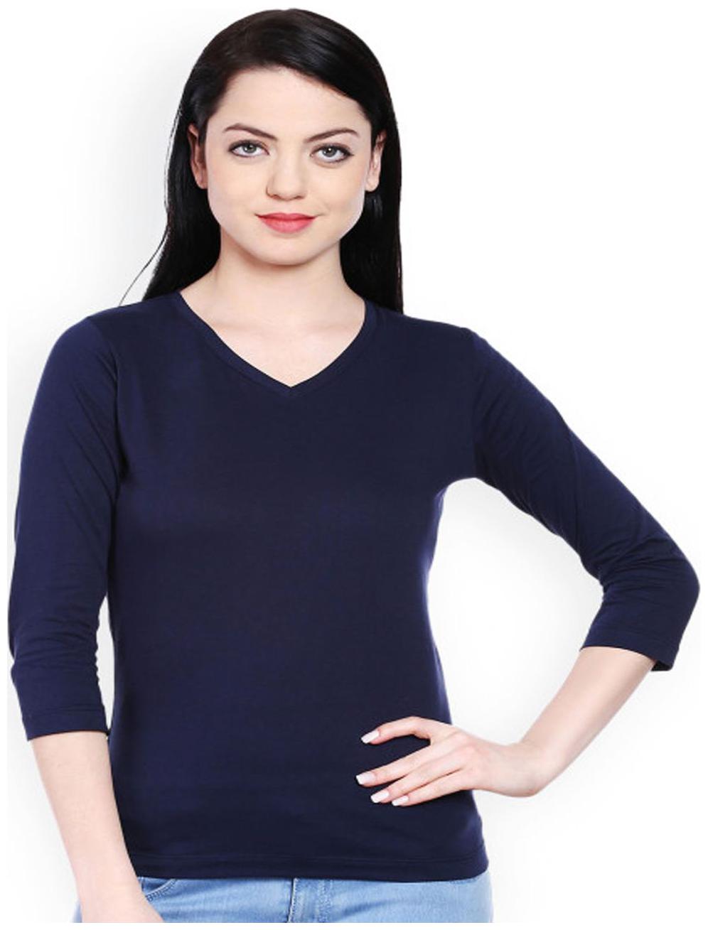 

Sundish Women Blue Slim fit V neck Viscose rayon Tank top
