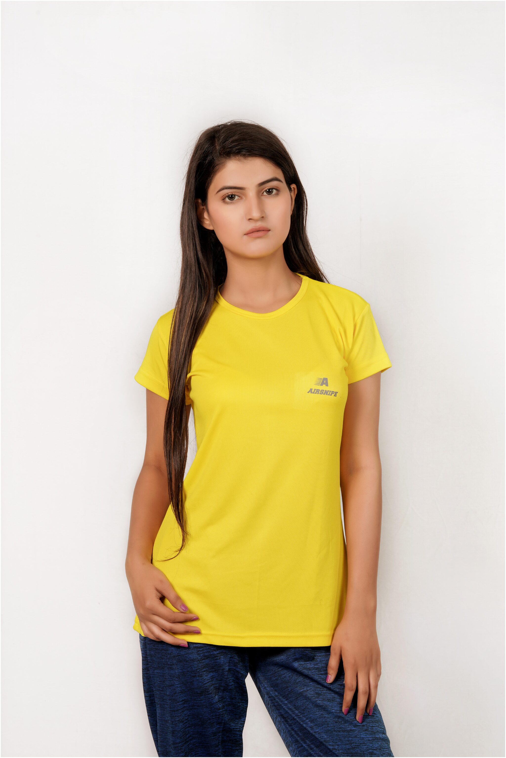 

AIRSNIPE Women Solid Sports T-Shirt - Yellow Pack of 2