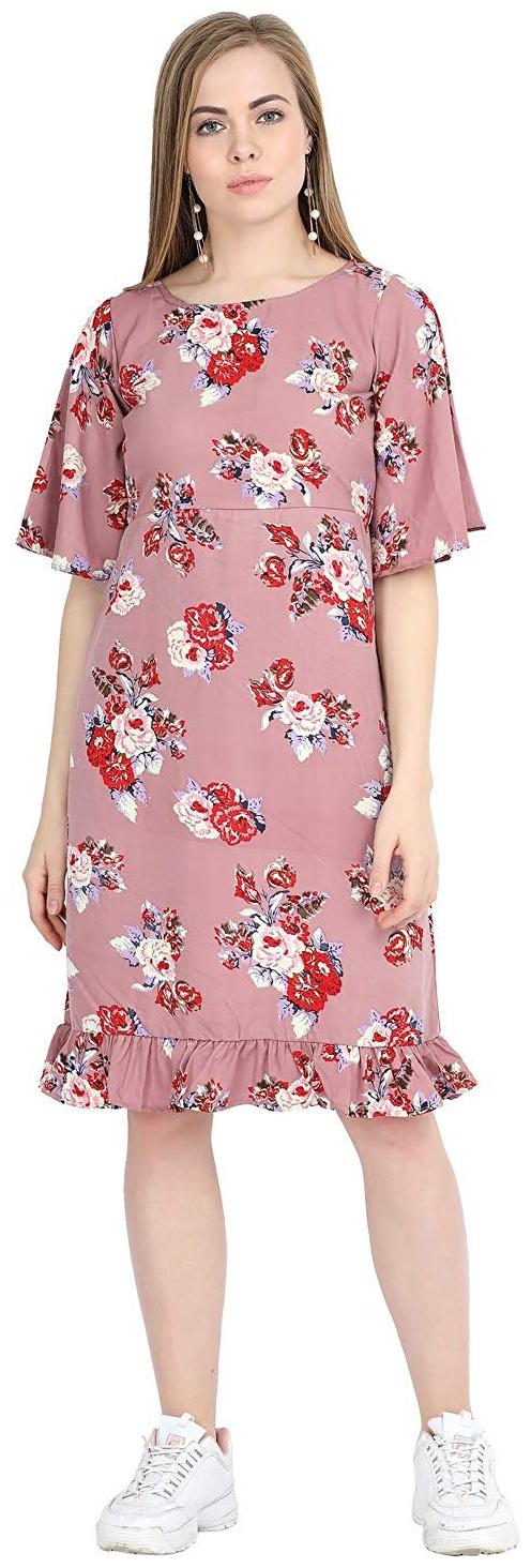 

O Madam Pink Floral A-line dress