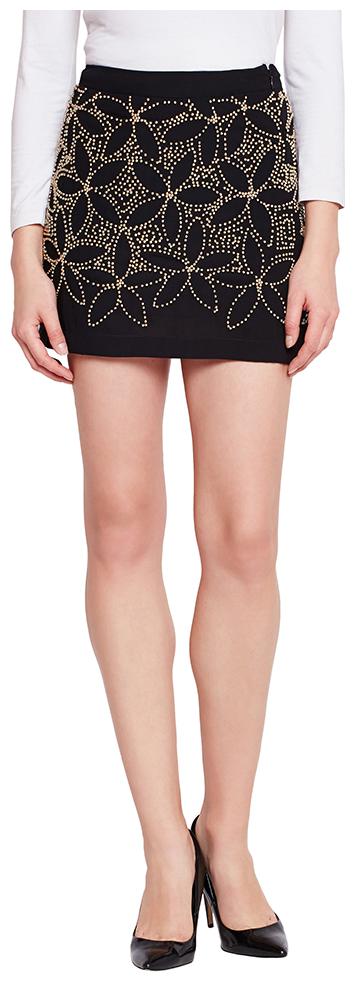 

OXOLLOXO Solid A-line skirt Mini Skirt - Black