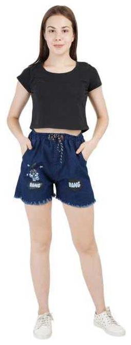 

Romile Women Printed Denim shorts - Blue