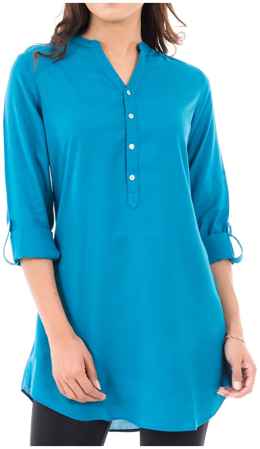 

Amadore Women Solid Regular tunic - Blue