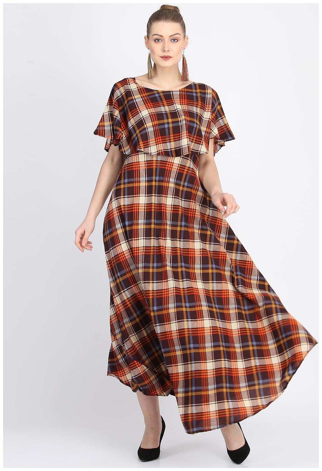

O Madam Multi Checked Maxi dress
