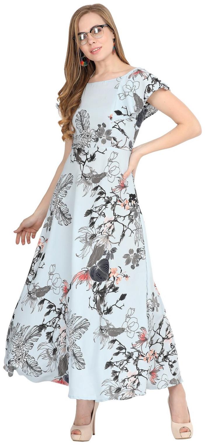 

O Madam Blue Floral Fit flare dress