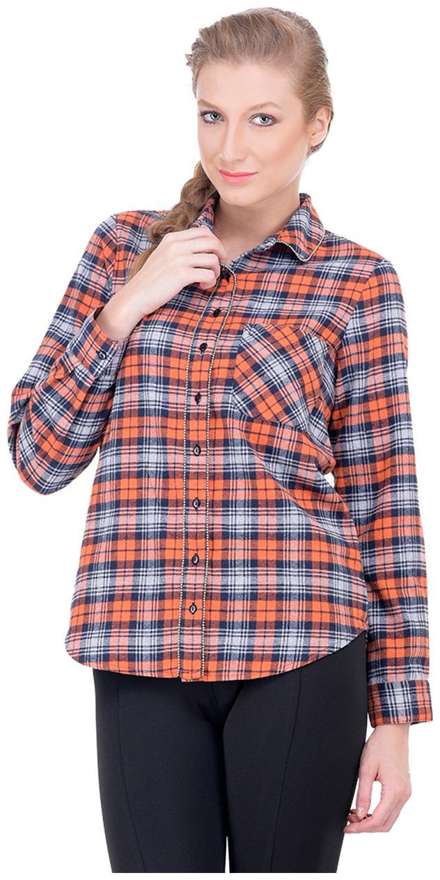 

Oxolloxo Women Maroon Checked Regular Fit Shirt