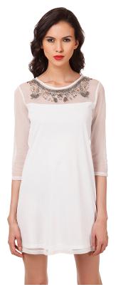

Oxolloxo White Solid A-line dress