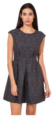 

Oxolloxo Grey Solid A-line dress