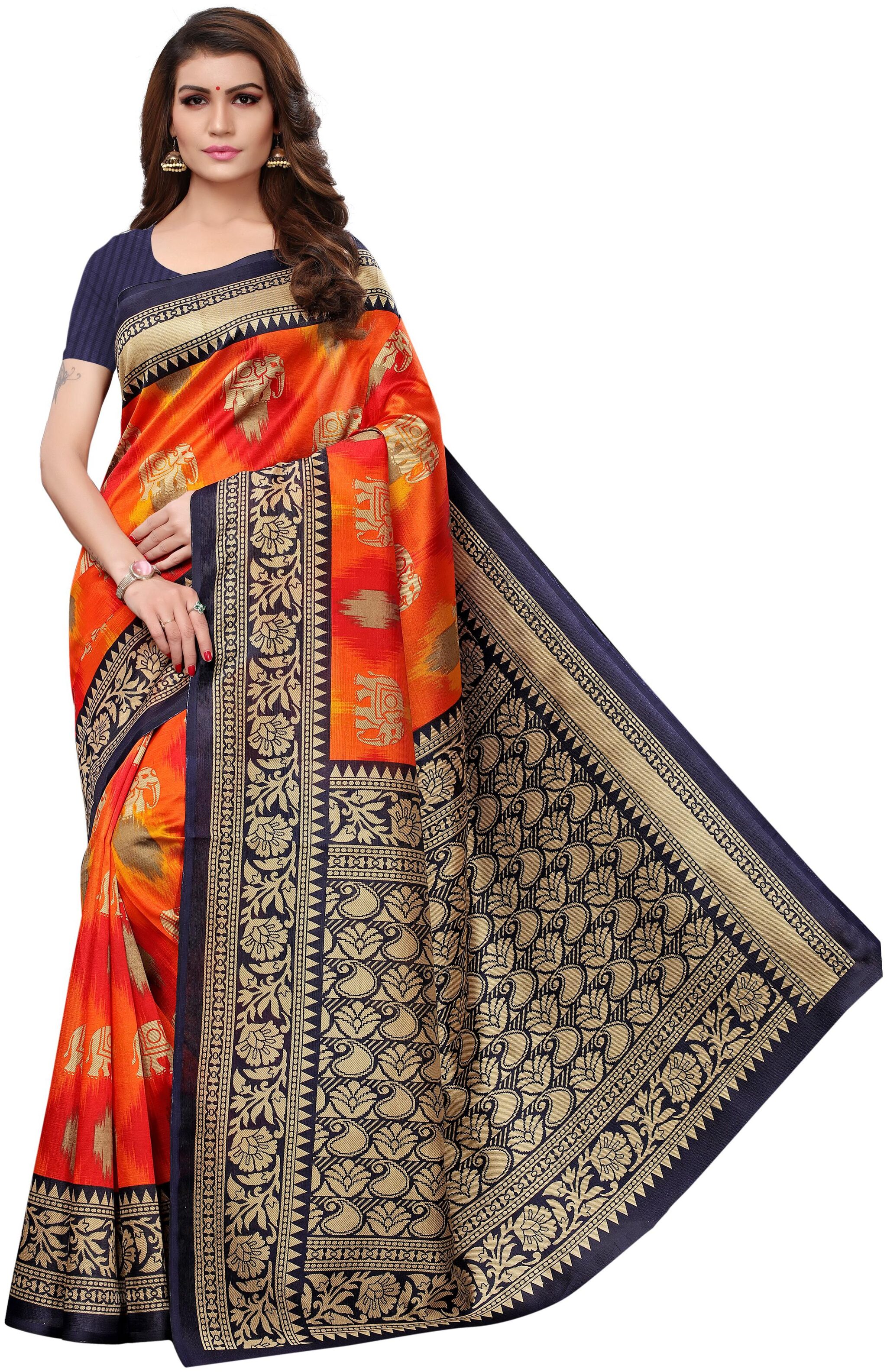 

Women Mode Artificial Silk Woven Multi Designer Saree For Women