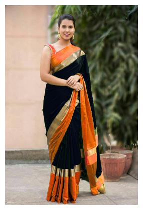 

Women Mode Black Color Cotton Silk Casual wear Traditional Saree