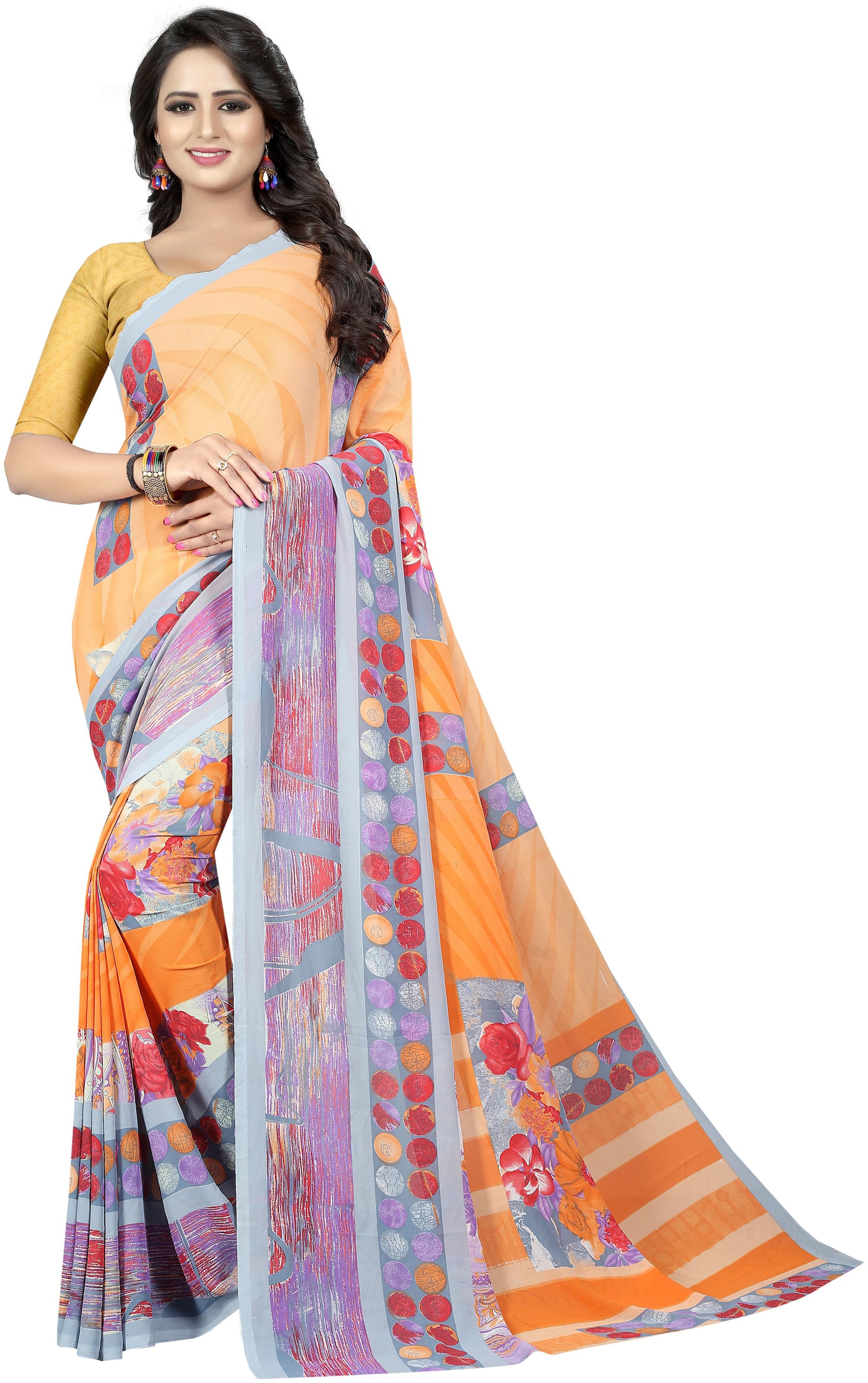 

Women Mode Multi Color Casual Wear Georgette Saree