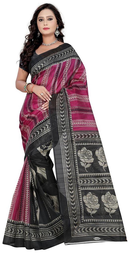 

Women Mode Multi Color Art Silk Party wear casual wear saree with Blouse