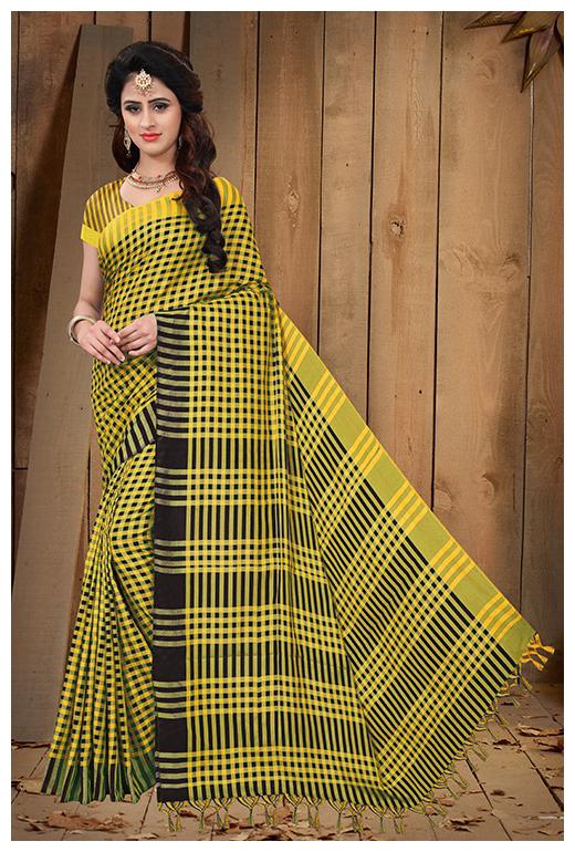 

Women Mode Pink Color Cotton Party wear casual wear saree with Blouse