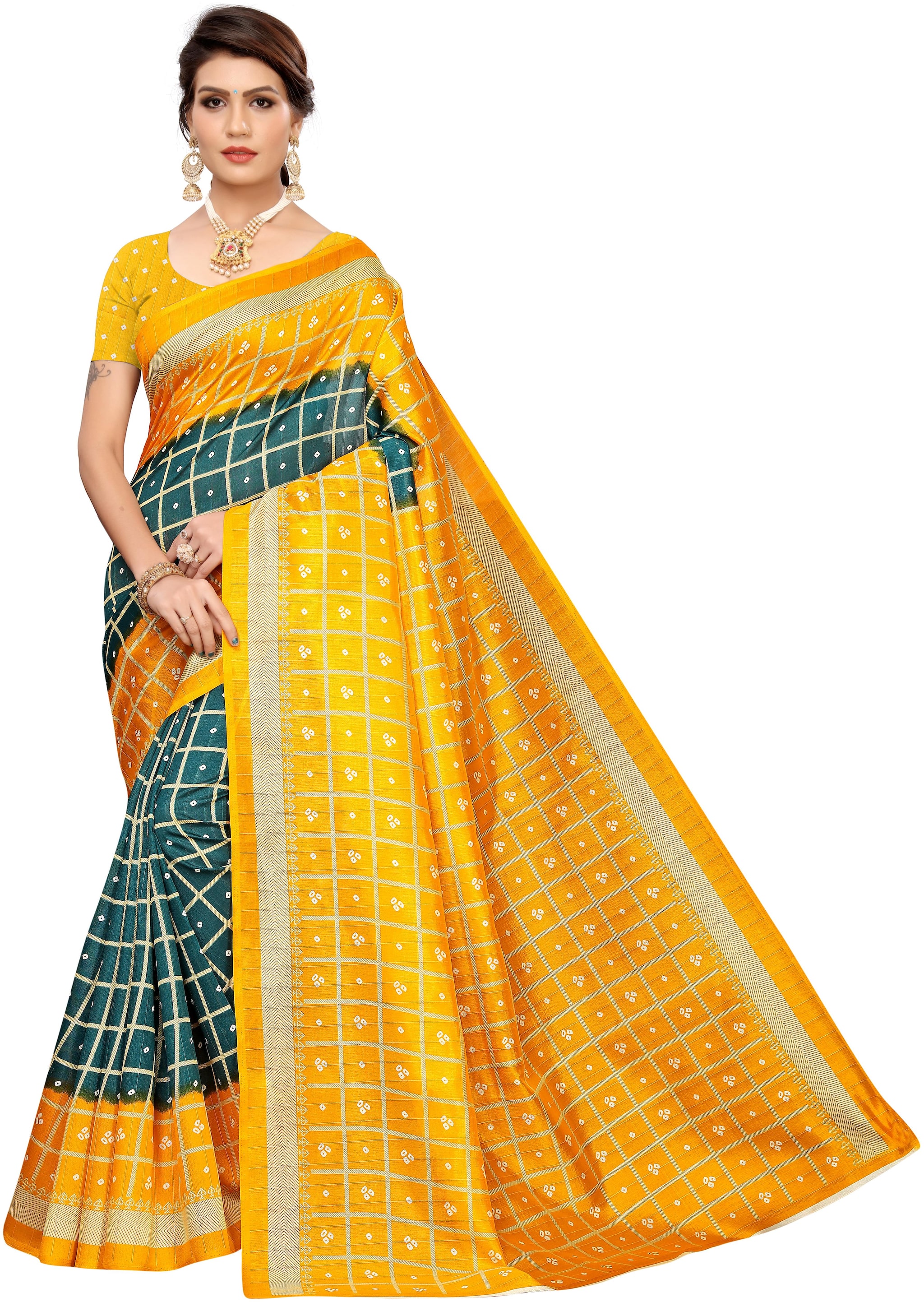 

Women Mode Women Artificial Silk Multi Designer Saree With Blouse