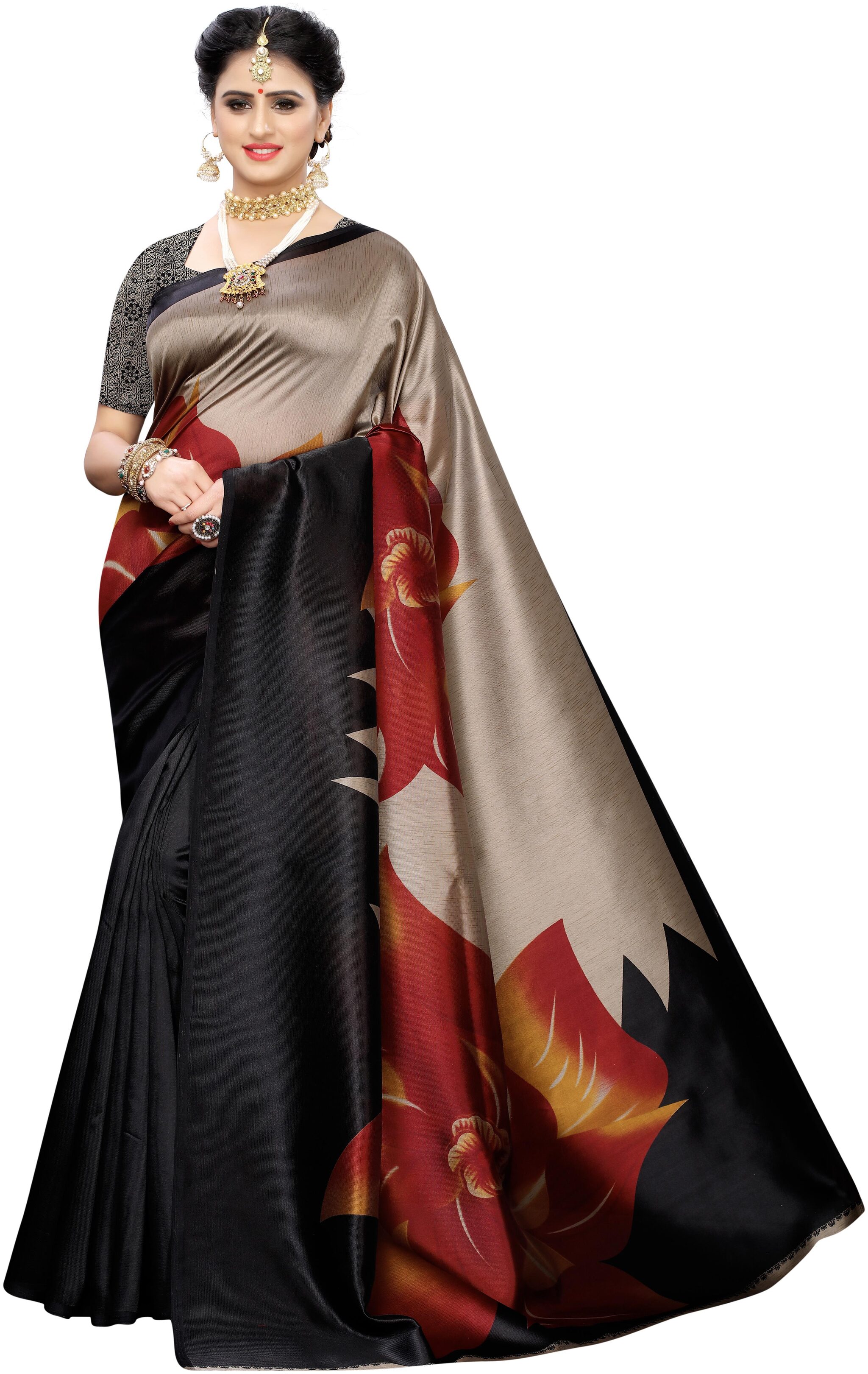 

Women Mode Women Artificial Silk Multi Designer Saree With Blouse