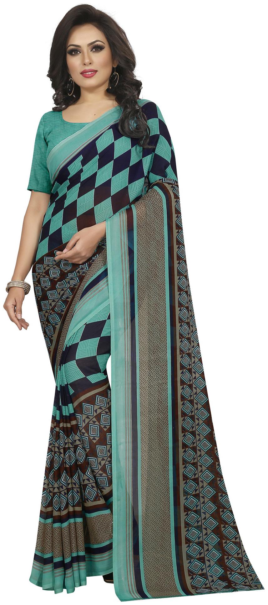 

Women Mode Women Georgette Designer Saree -Green