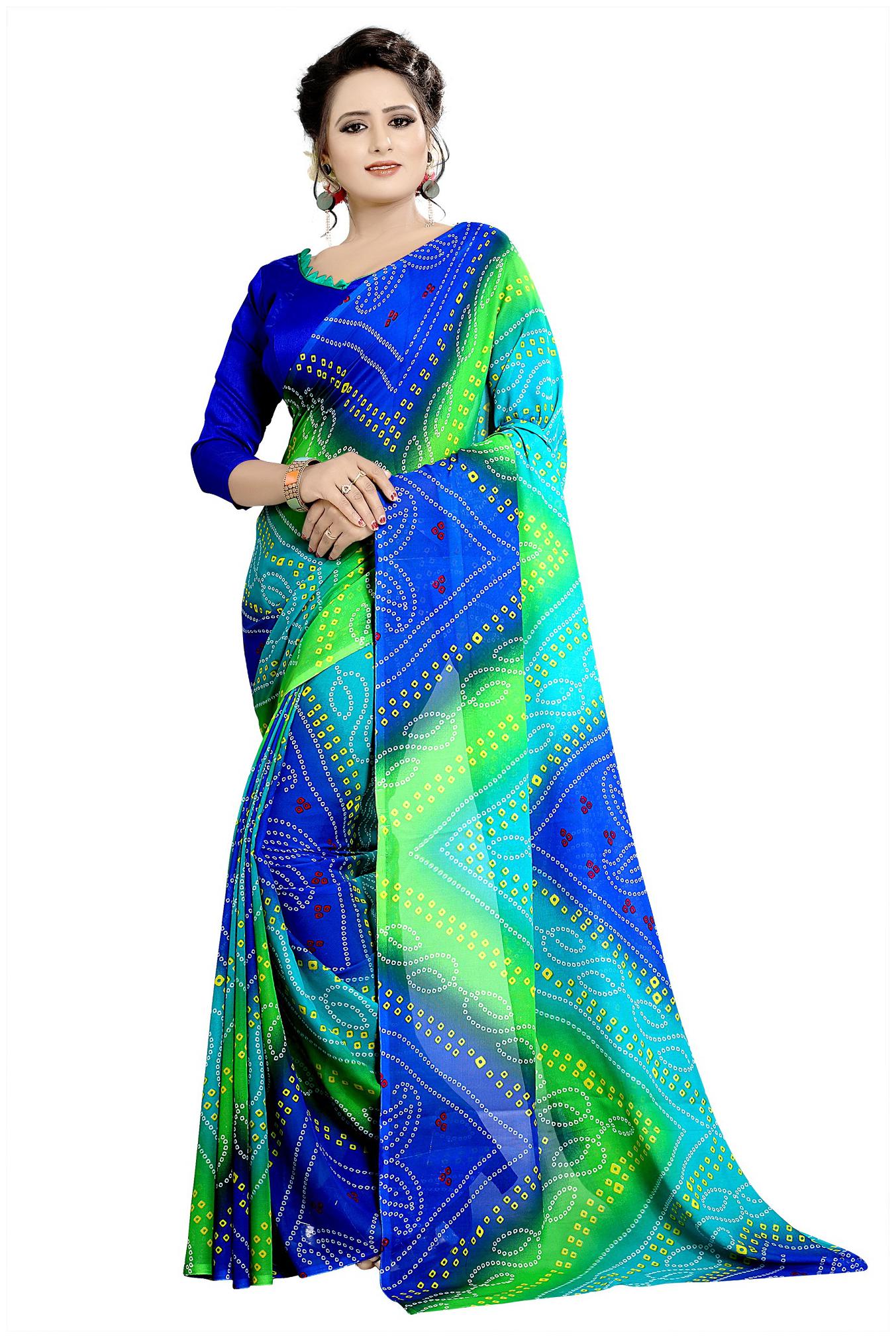 

Women Mode Women Georgette Designer Saree -Blue