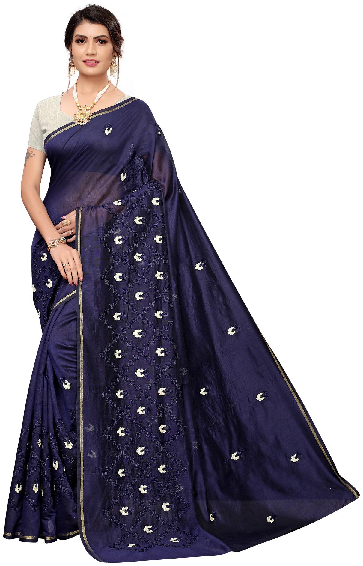 

WOMEN MODE Women Artificial Silk Saree Blue