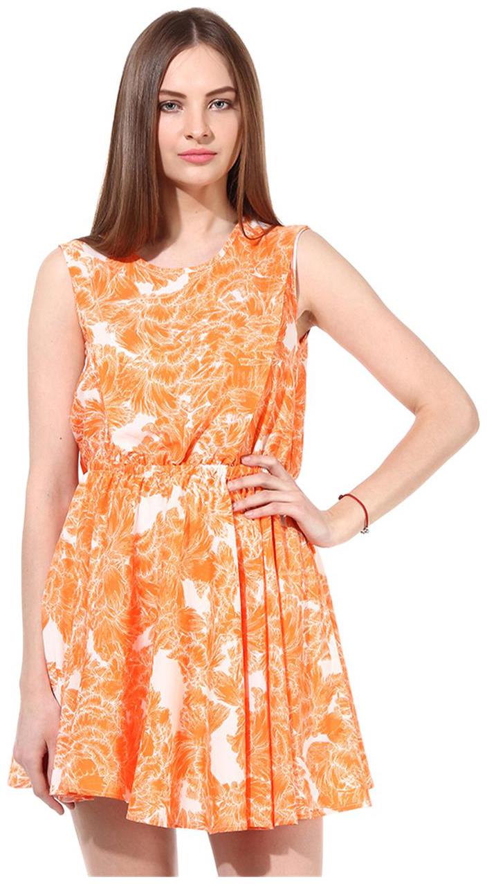 

Women orange printed dress