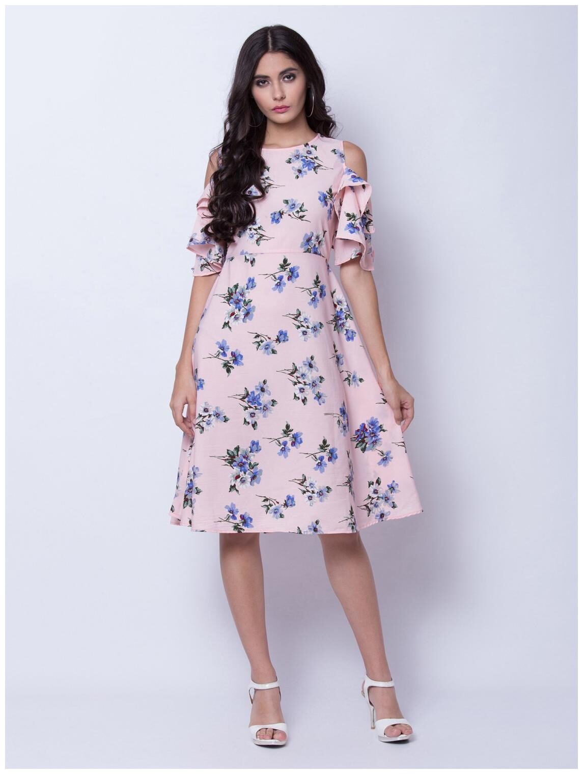 

O Madam Pink Floral Fit flare dress