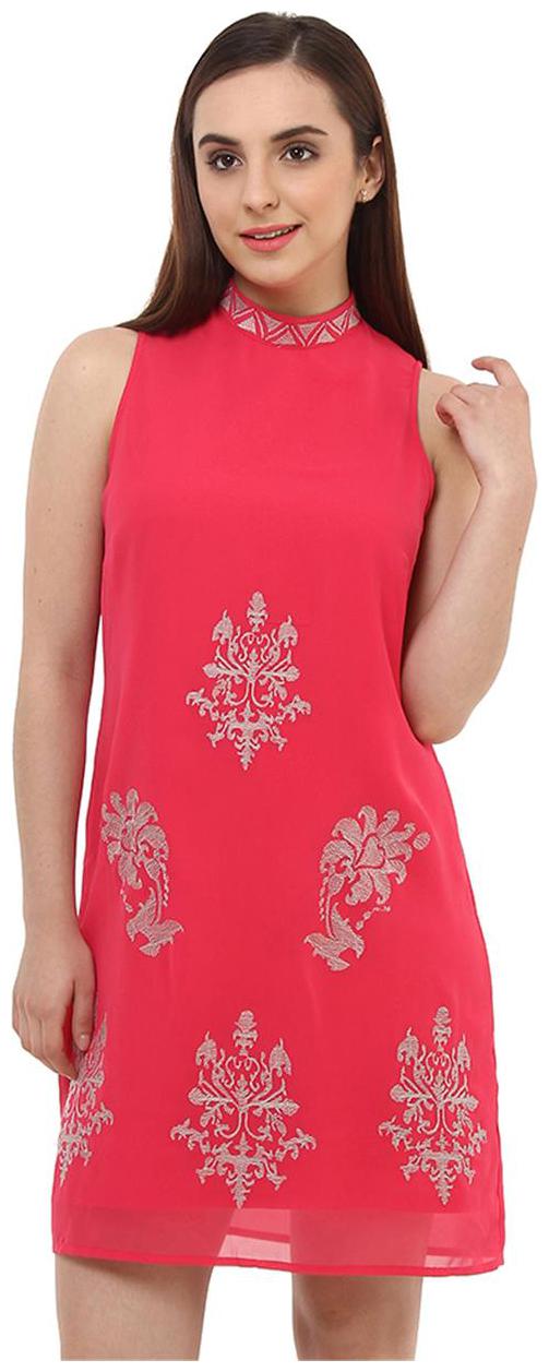 

Women Pink Embroidered Dress