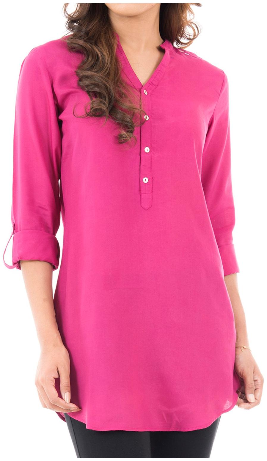 

Amadore Women Solid Regular tunic - Pink