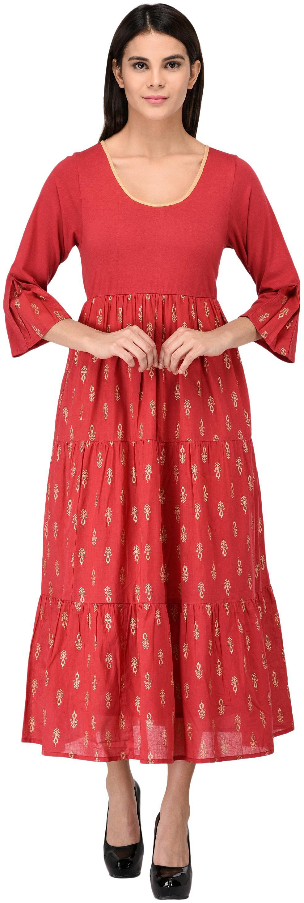 

ZUZIZ Red Polka dots Fit flare dress