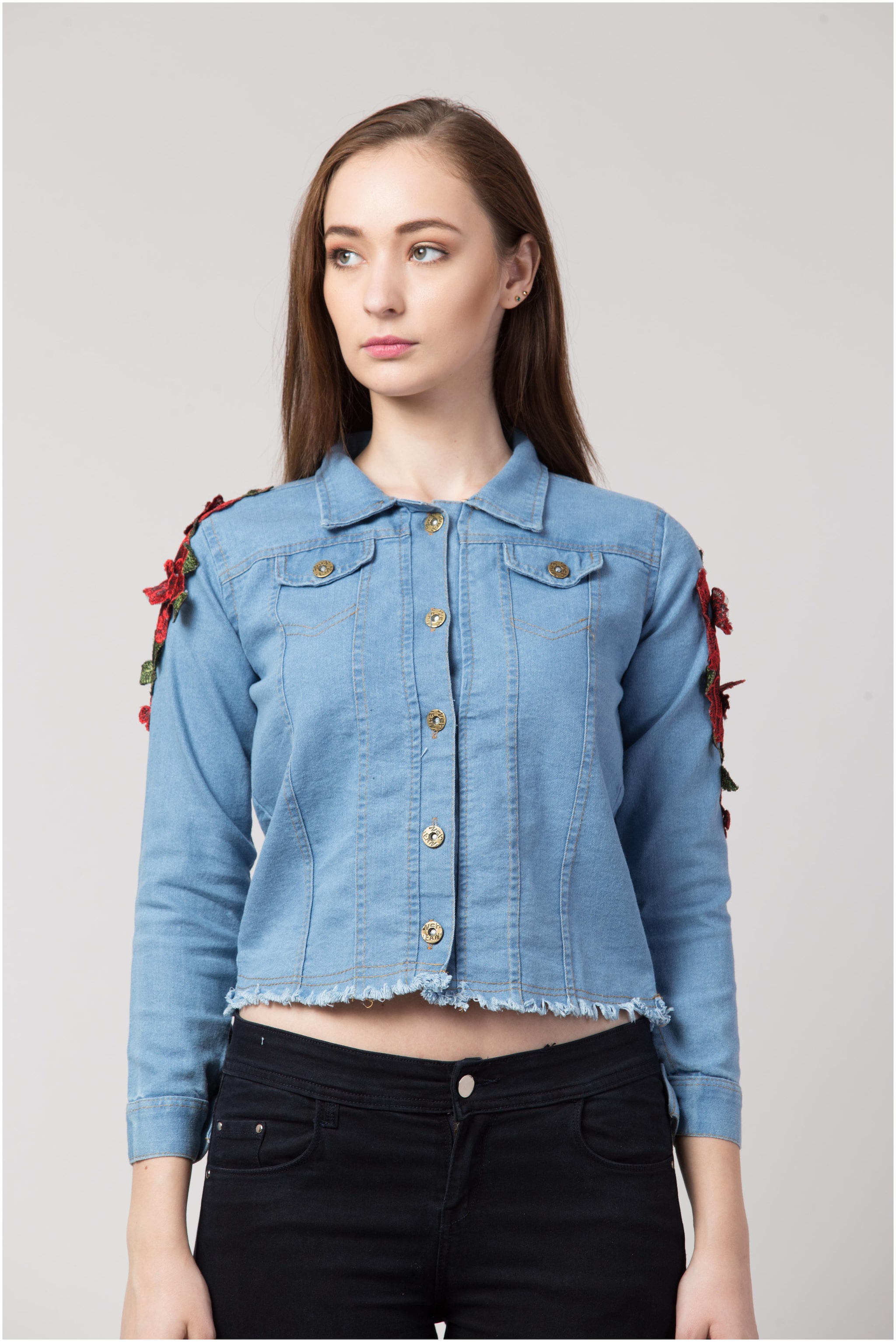 

Arbiter Collection Women Solid Denim Jacket - Blue