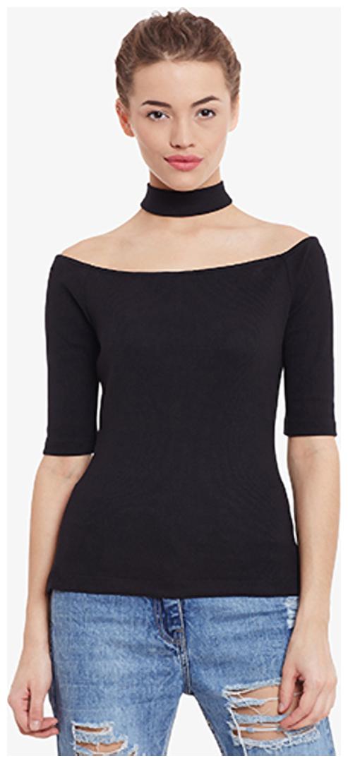 

Miss Chase Women Solid Regular top - Black