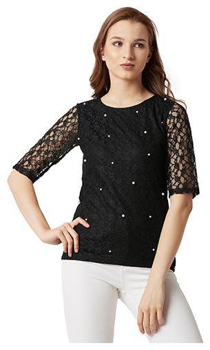 

Miss Chase Women Solid Regular top - Black