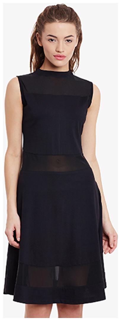 

Miss Chase Women s Black Round Neck Sleeveless Mini Skater Dress