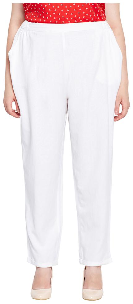 

OXOLLOXO Women White Regular fit Regular trousers