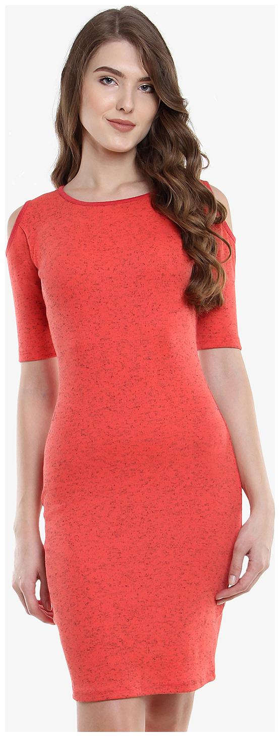 

Miss Chase Women s Coral Round Neck Short Sleeve Mini Bodycon Cold Shoulder Dress