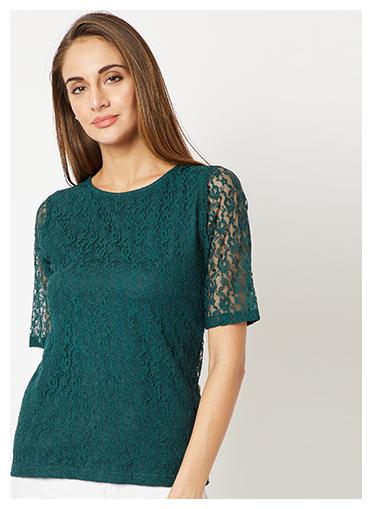 

Miss Chase Women Solid Regular top - Green