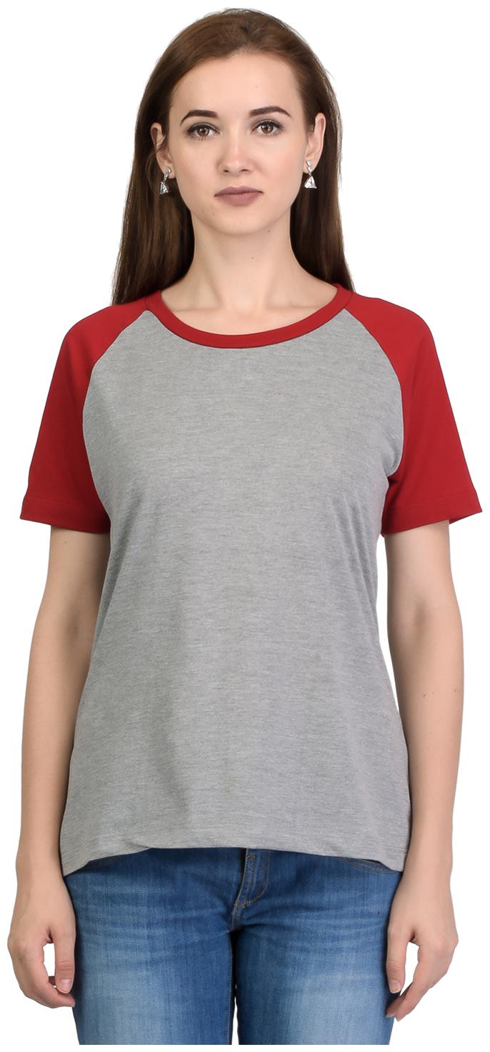 

Women s Dual Colour Half Sleeves Round Neck Cotton Blend Top T-Shirt