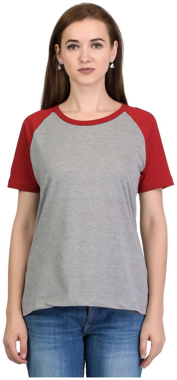 

Women s Dual Colour Half Sleeves Round Neck Cotton Blend Top T-Shirt