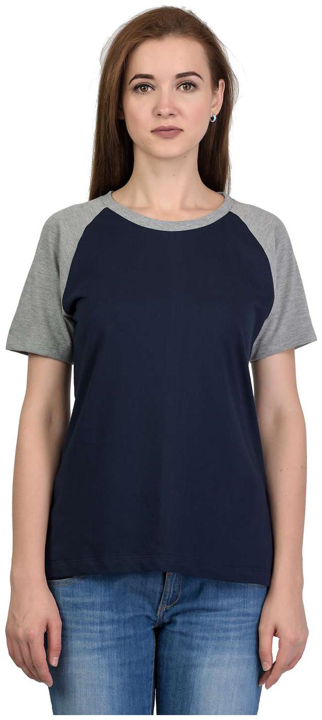 

Women s Dual Colour Half Sleeves Round Neck Cotton Blend Top T-Shirt
