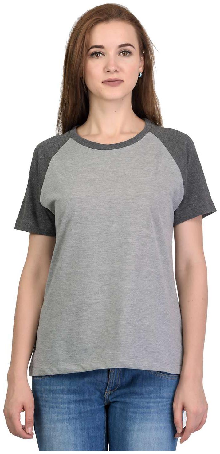 

Women s Dual Colour Half Sleeves Round Neck Cotton Blend Top T-Shirt