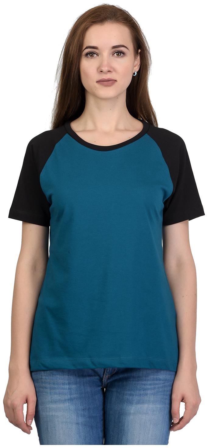 

Women s Dual Colour Half Sleeves Round Neck Cotton Blend Top T-Shirt