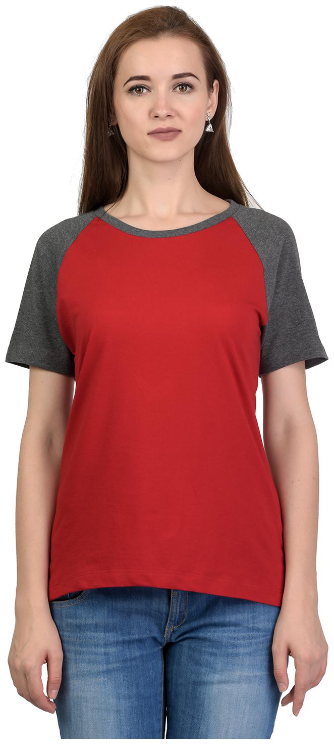 

Women s Dual Colour Half Sleeves Round Neck Cotton Blend Top T-Shirt